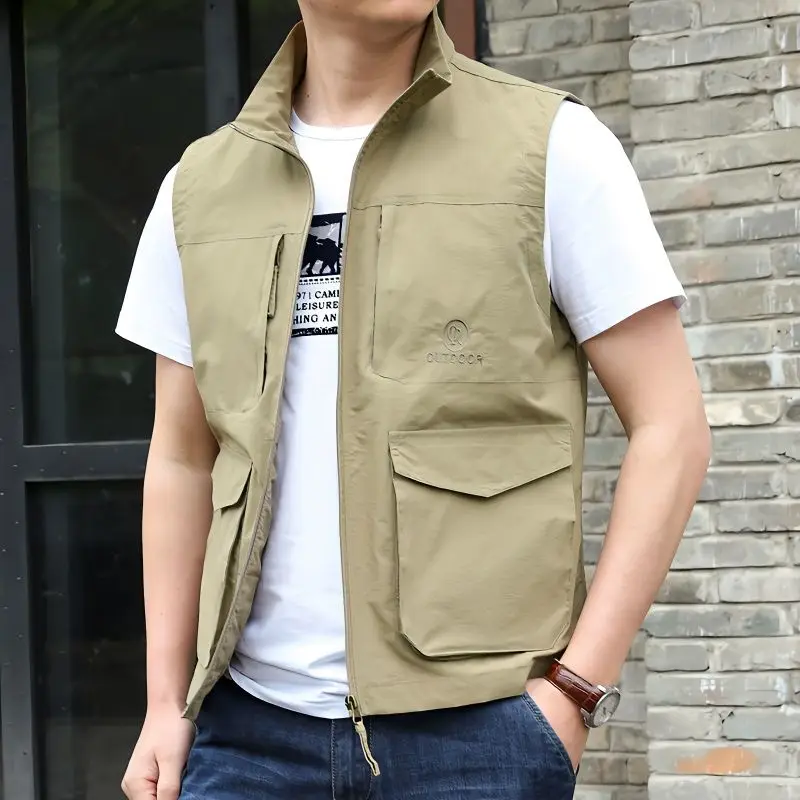 

Men's Handsome Casual Thin Fashion Large Size Work Jacket Horse Clip Vest