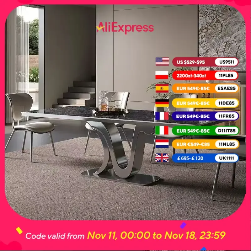 

Итальянские квадратные обеденные столы для вечеринок, чтения, кабинет, обеденные столы из нержавеющей стали, роскошная скандинавская высокая мебель Tavola Da Pranzo