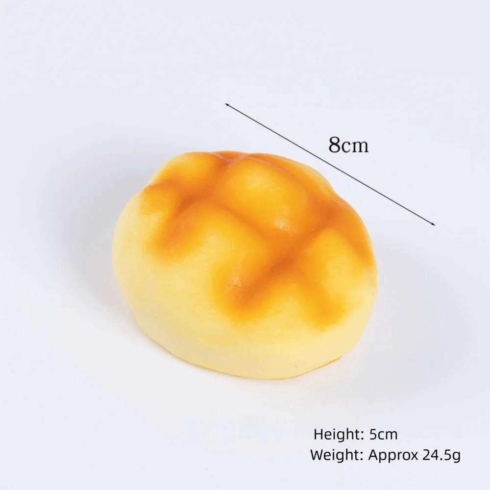 Realistic Soft Simulation Bread Stress Relief Pineapple Bun Squeeze Stress PU Waffle Biscuit Squeeze Photography Props