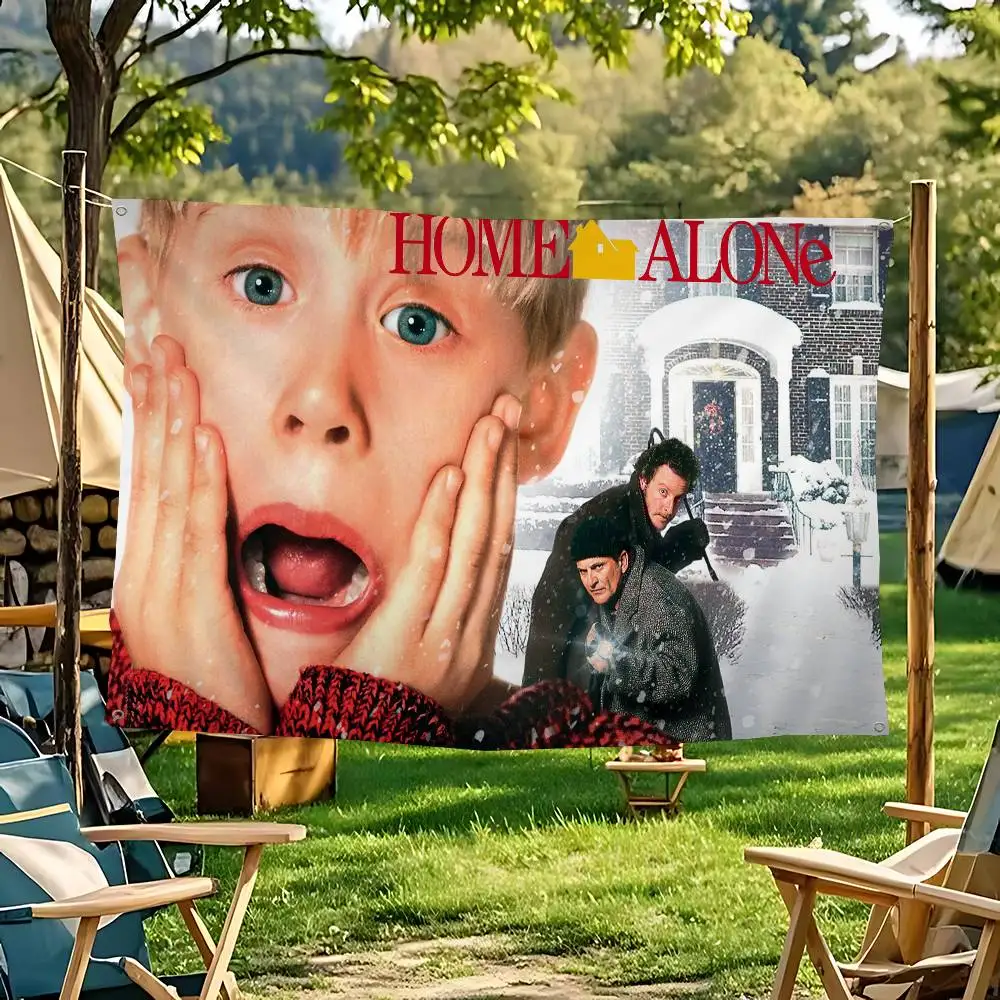 H-Homes Movie A-Alone Retro-Flaggen, mehrere Auswahlmöglichkeiten, Wohnzimmer, Studio, Stand, Innendekoration, Banner