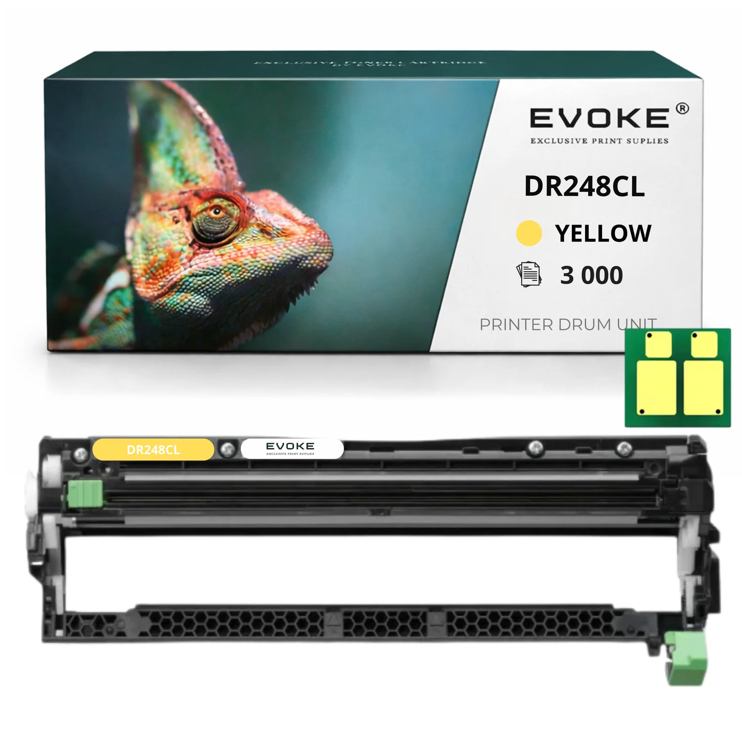 Evoke Compatibele Trommel voor Brother Dr248Cl Dr-248Cl Geel 30000 Pagina's Mfc-L8390Cdw Hl-L3220Cw Hl-L3215Cw