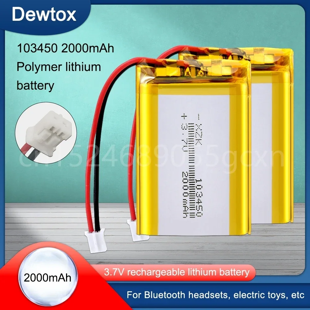 3,7 В 2000 мАч 103450   Липо-полимерная литиевая аккумуляторная батарея для GPS-навигатора MP5 GPS Bluetooth-динамик, гарнитура, электронная книга, камера