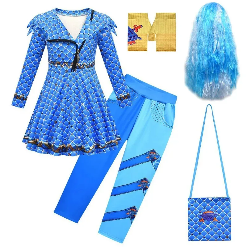 New ★ Halloween The Rise of D-Descendants 4 red Bridget Girls Cosplay Costume Child Disguise Party F★ 2025 qi☆