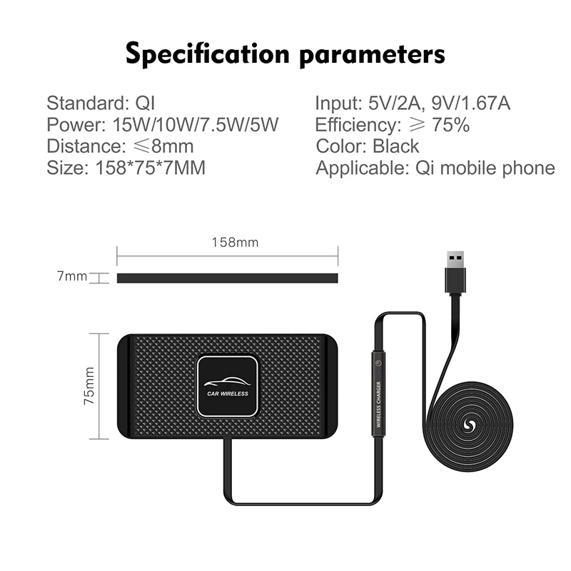 Tappetino per caricabatterie Wireless per auto da 30W tappetino antiscivolo in Silicone per iPhone 14 13 12 Pro Max caricabatterie per telefono