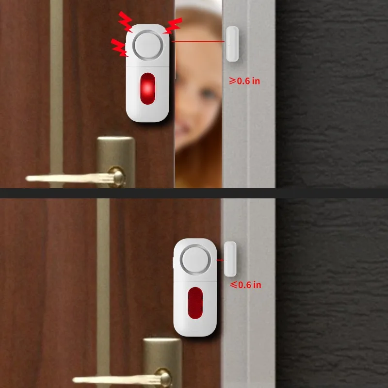 Sensor de puerta y ventana, alarma antirrobo inalámbrica de 130bp, sistema magnético más largo para el hogar, dispositivo de seguridad antirrobo con