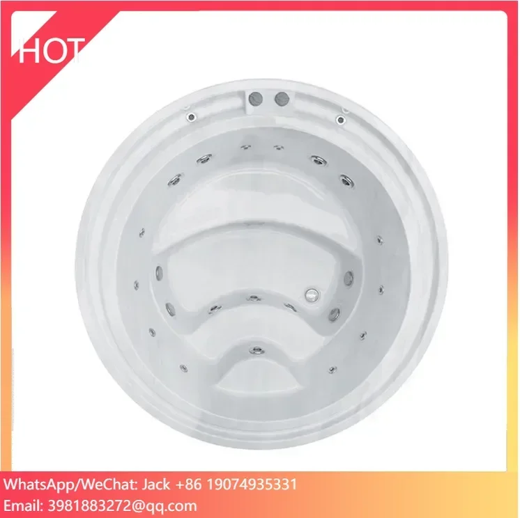 Round Modern Design Free Standing Outdoor Hydrotherapy Massage SPA Bath Hot Tub Acrylic Whirlpool Massage Bathtub