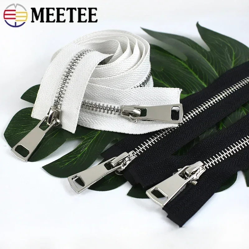 1Pc 5# 60-150cm Metal Zipper Single/Double Sliders Long Open-end Zips for Jacket Clothes Down Repair Kit DIY Sewing Accessories