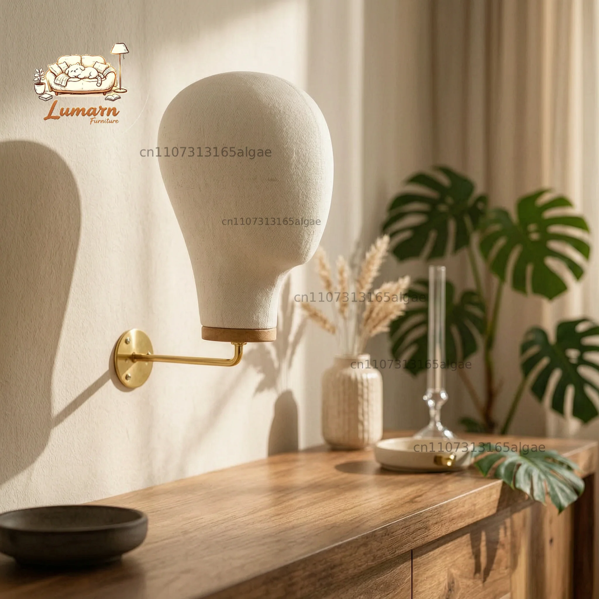 Mannequin Head with Wall Mount Space-Saving Wall Mannequin Head Headdress Display Stand Long-Lasting Beige for Retailers