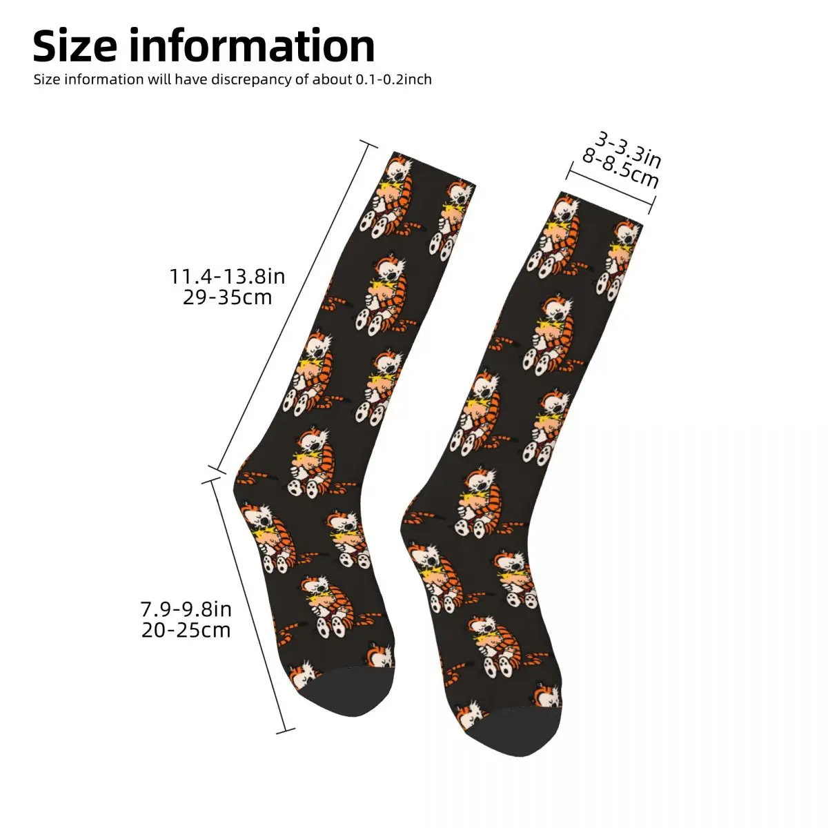 Calvin And Hobbes Had Funy Hug Socks Harajuku Stockings All Season Long Socks Accessories for Man's Woman's Christmas Gifts