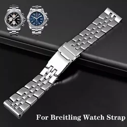 316L Stainless Steel Watchbands 20mm 22mm 24mm Bracelet For Breitling Watch Strap for AVENGER NAVITIMER SUPEROCEAN Belt Logo