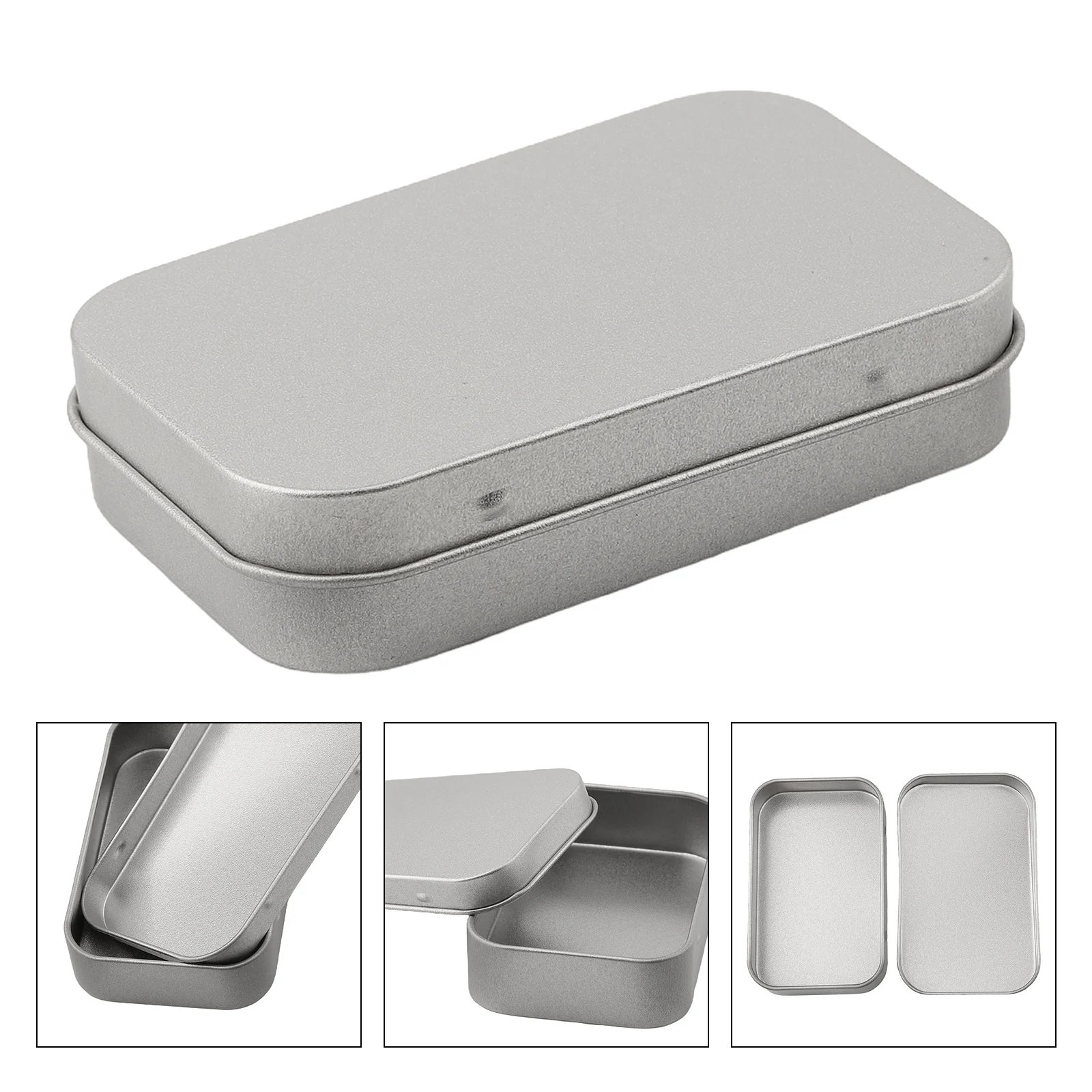 1 Pc Tinplate Box Outdoor Survival Small Items Storage Box Iron Box Tinplate Box Hiking Storage Survival Supplies Accessories
