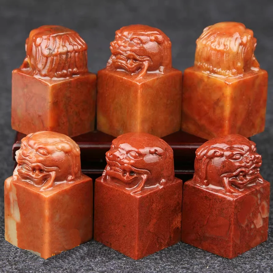 Blank Shoushan Stone Lighthouse Material Stamp Stone Collection & Appreciation Seal Lucky Name Chop Personalized Gift Art Set