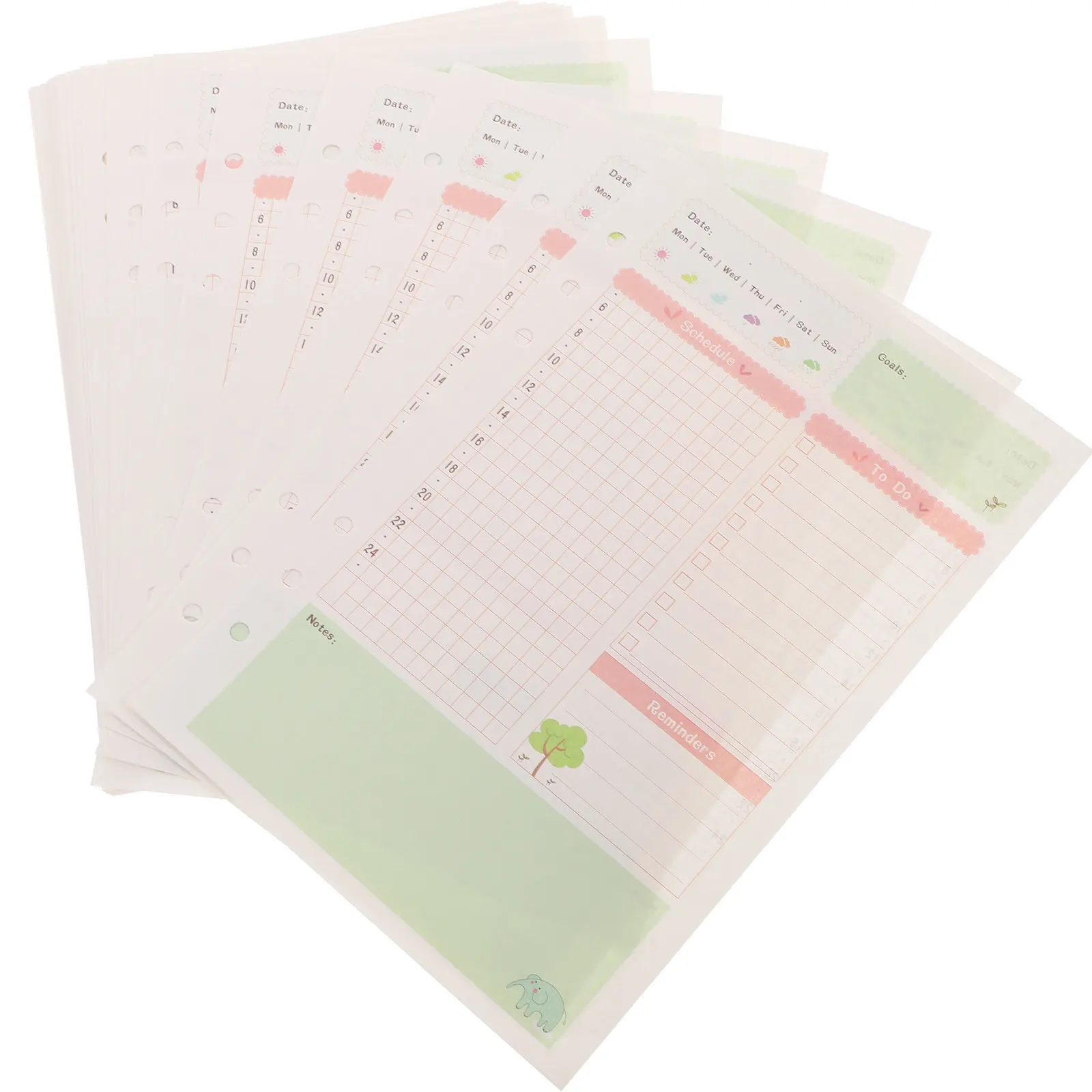 

1Pcs Hand Account Refills Colorful A5 Size 6 Holes Loose Leaf Paper Refills Easy Insert Spiral Notebook Daily Planner Notepad