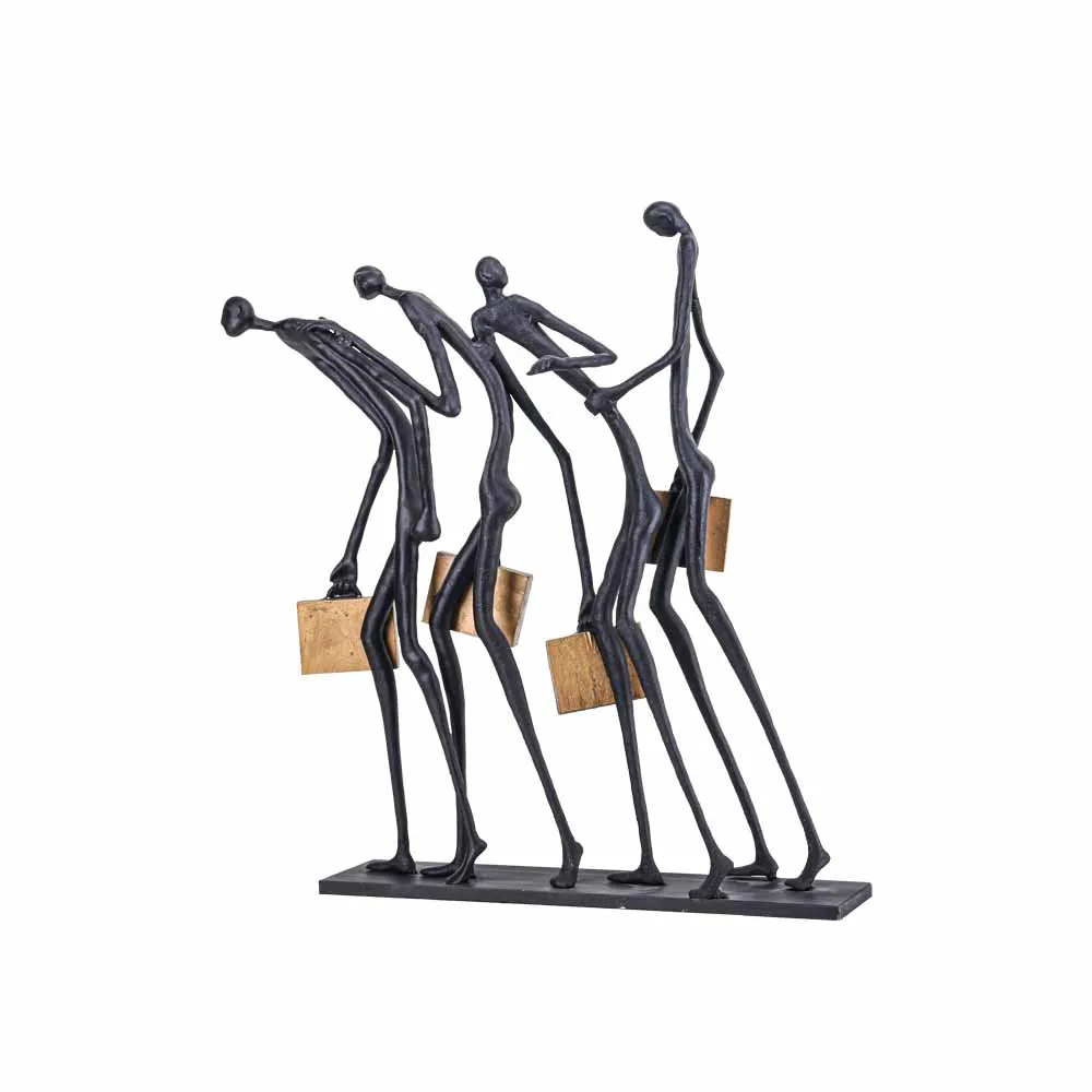 Whosale Modern Abstract Art Figure Sculpture Living Room Hotel Decoration Black Desktop Man Figurine Decor For Home Interior