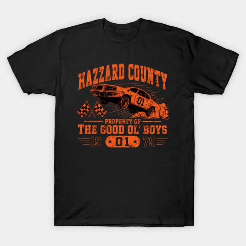 Retro Dukes of Hazzard Vintage Hazzard County Racing Graphic T-Shirt General Lee 01 Muscle Car Tee Classic 80s TV Fan Gift Top