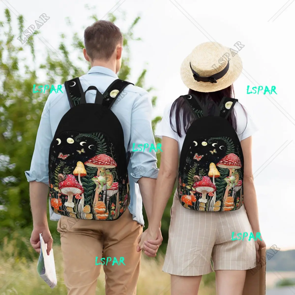 Mushroom Printing Backpack Boy Girl Frog Animal Gifts Soft Backpacks Polyester Casual High School Bags Trekking Design Rucksack