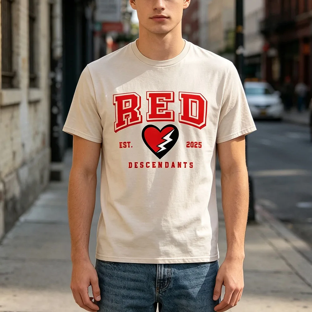Film Descendantss Red Mal BRIDGET EVIE Tee Wicked Wonderland Graphic Print T-shirt Summer Short Sleeve Loose Female Tshirts Tops