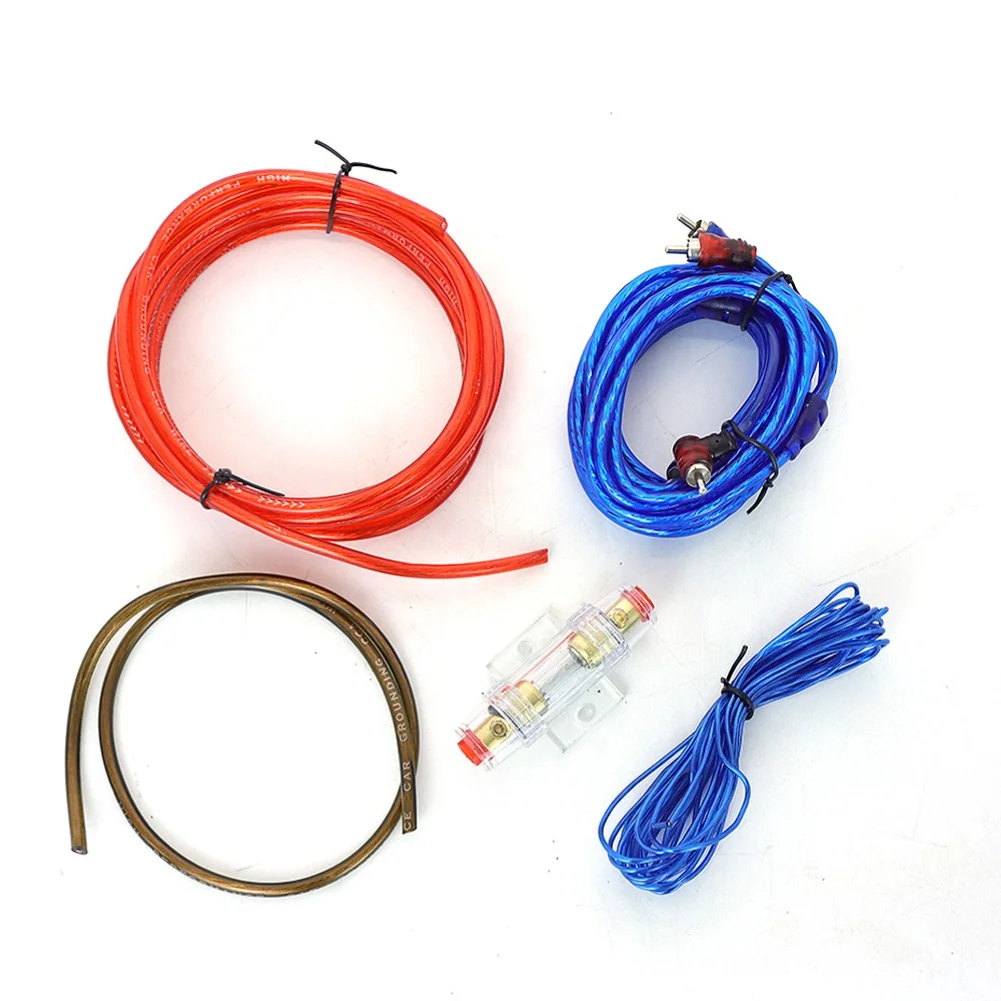 1 Set 1500W Car Audio Speaker Wiring Kit With 8GA Power Cable And 60AMP Fuse Holder  For Clear Sound And Easy Installation