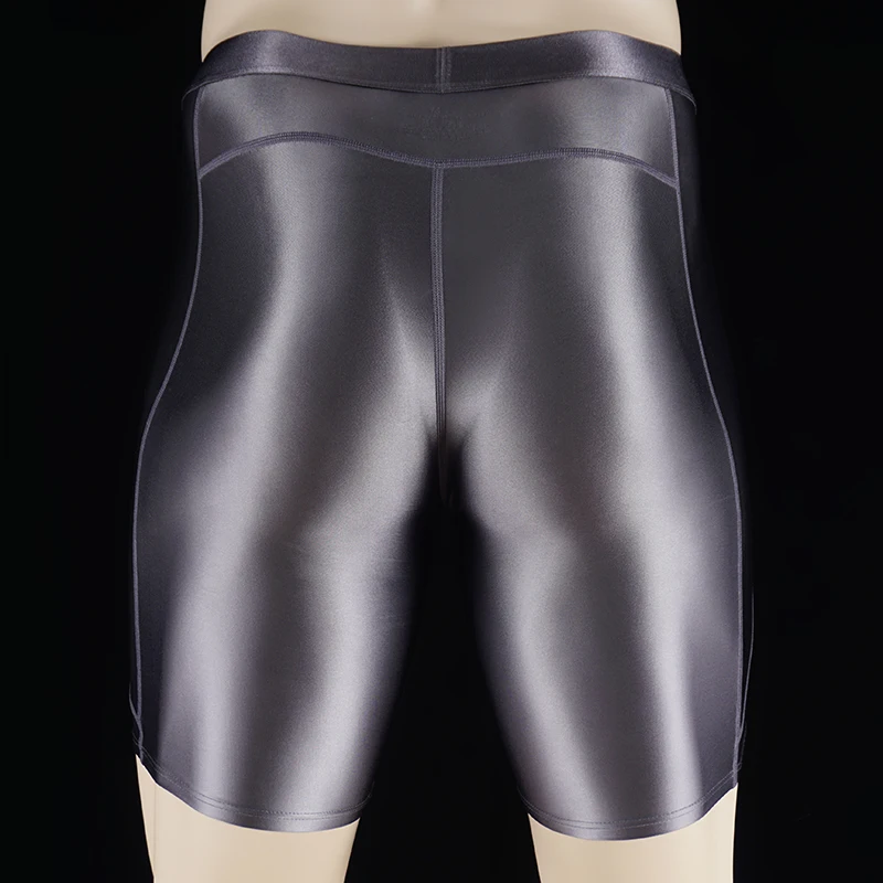 New Shiny Glossy Sexy Men Bodybuilding Shorts Fitness Compression Leggings Workout Tights Breathable Quick Drying Sports Shorts