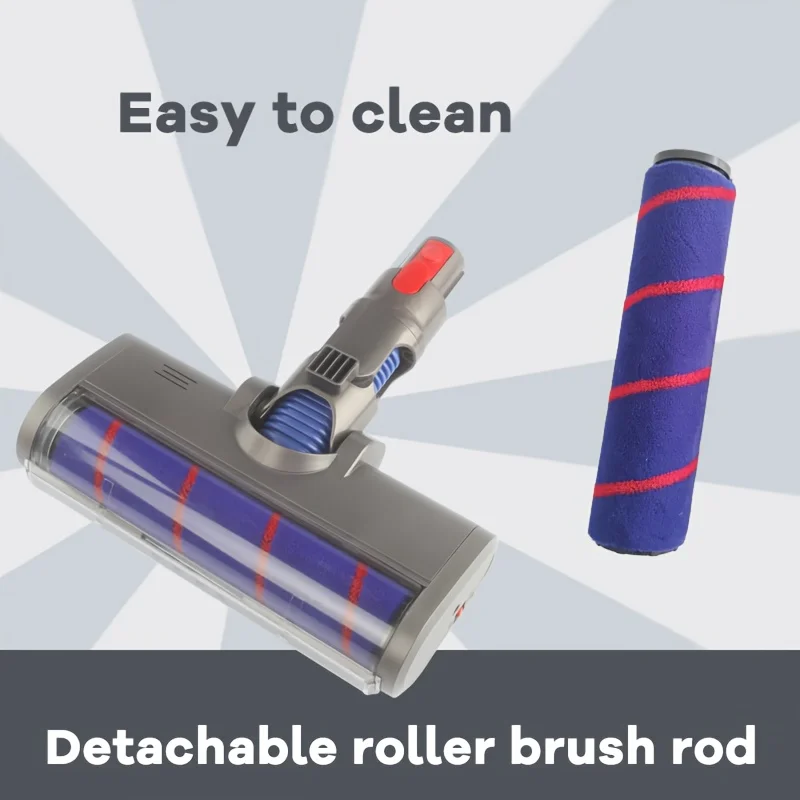 หัวซับพื้นชิ้นส่วนแปรงลูกกลิ้งนุ่มสําหรับเครื่องดูดฝุ่น V7 V8 V10 V11 อุปกรณ์เสริมหมุนได้พร้อมไฟ LED 4 ดวง