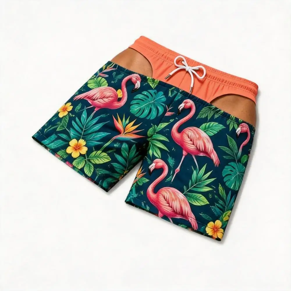 Lustige Badehose mit Po-Print für Männer, Hawaiianischer Urlaubsstil, schnelltrocknende Strandshorts, Sommerliche Boardshorts mit Persönlichkeit für Männer – Detail 5