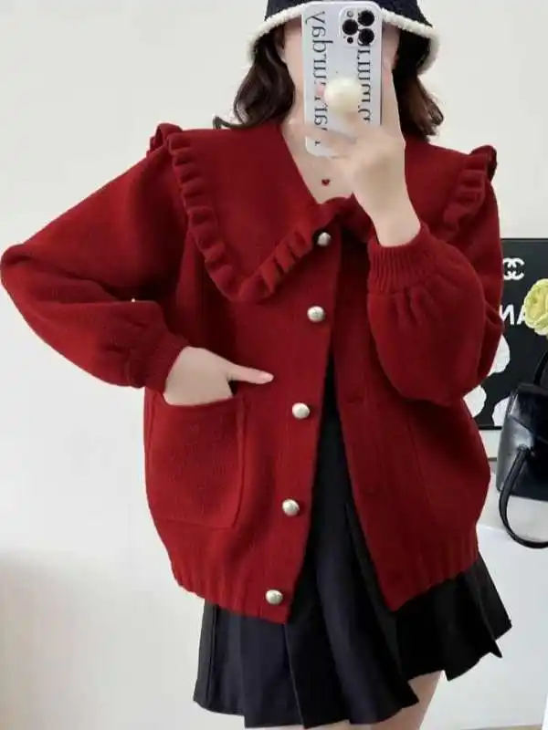 Jaquetas femininas nova manga longa gola boneca jaqueta feminina preto elegante casaco feminino chaquetas de mujer q2180