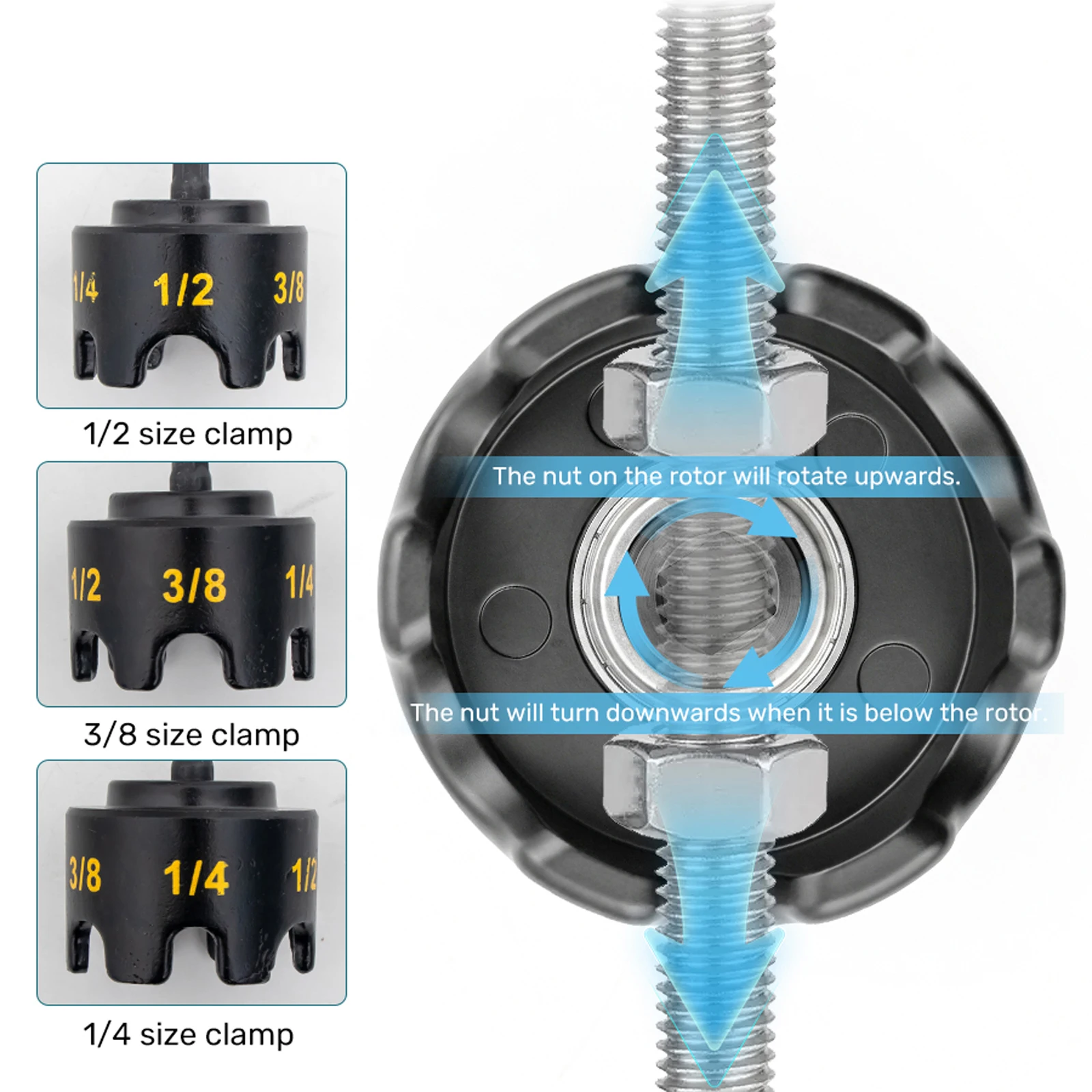 Aluminum Alloy Threaded Rod Nut Runner Tools Nuts Remover Bolt Extractor Tool Nuts Spinning Drill Kit for Impact Drills