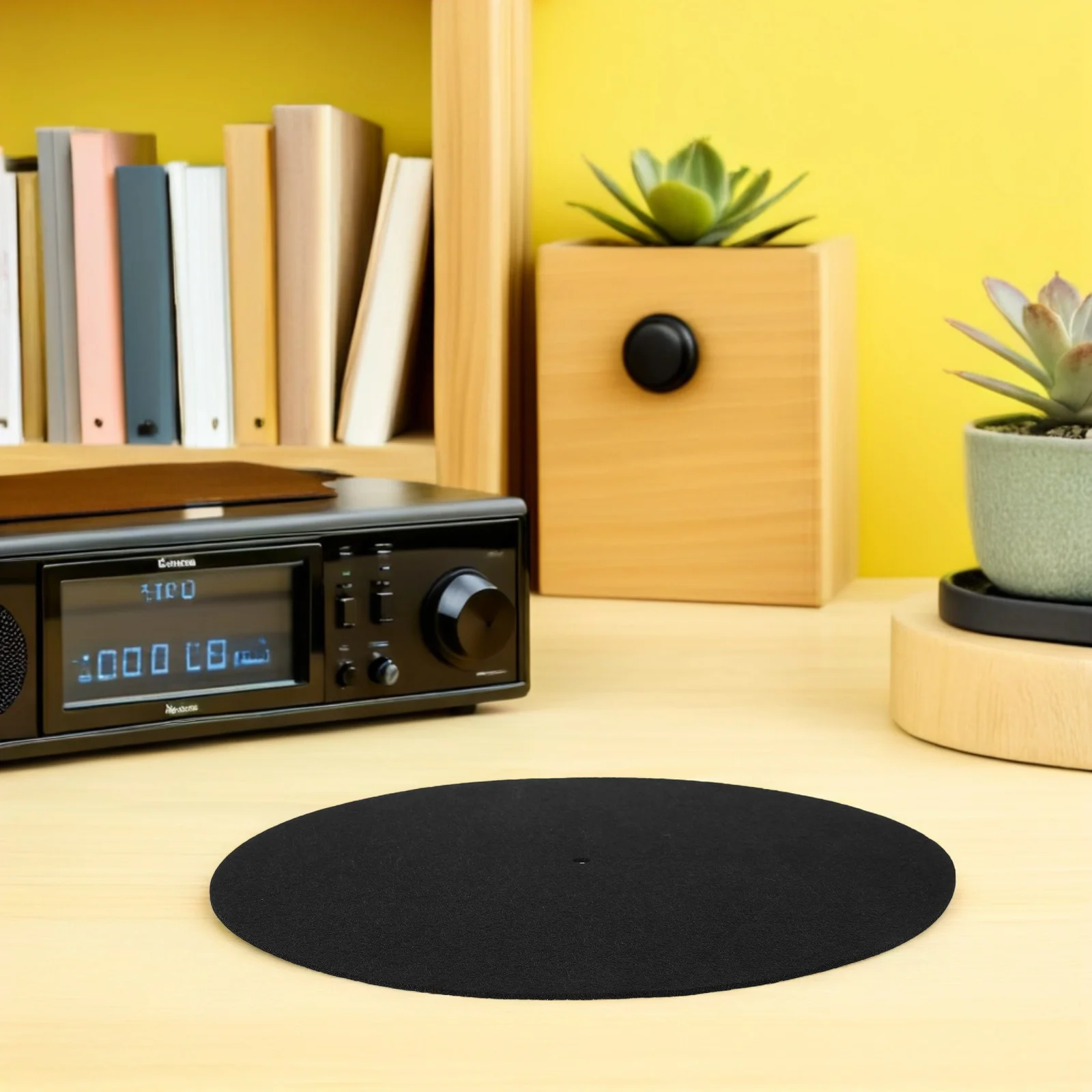 

2Pcs Anti Static Wool Record Player Slipmat Black Vinyl Turntable Mat 11.2 Inch Universal Audio Protection Pad