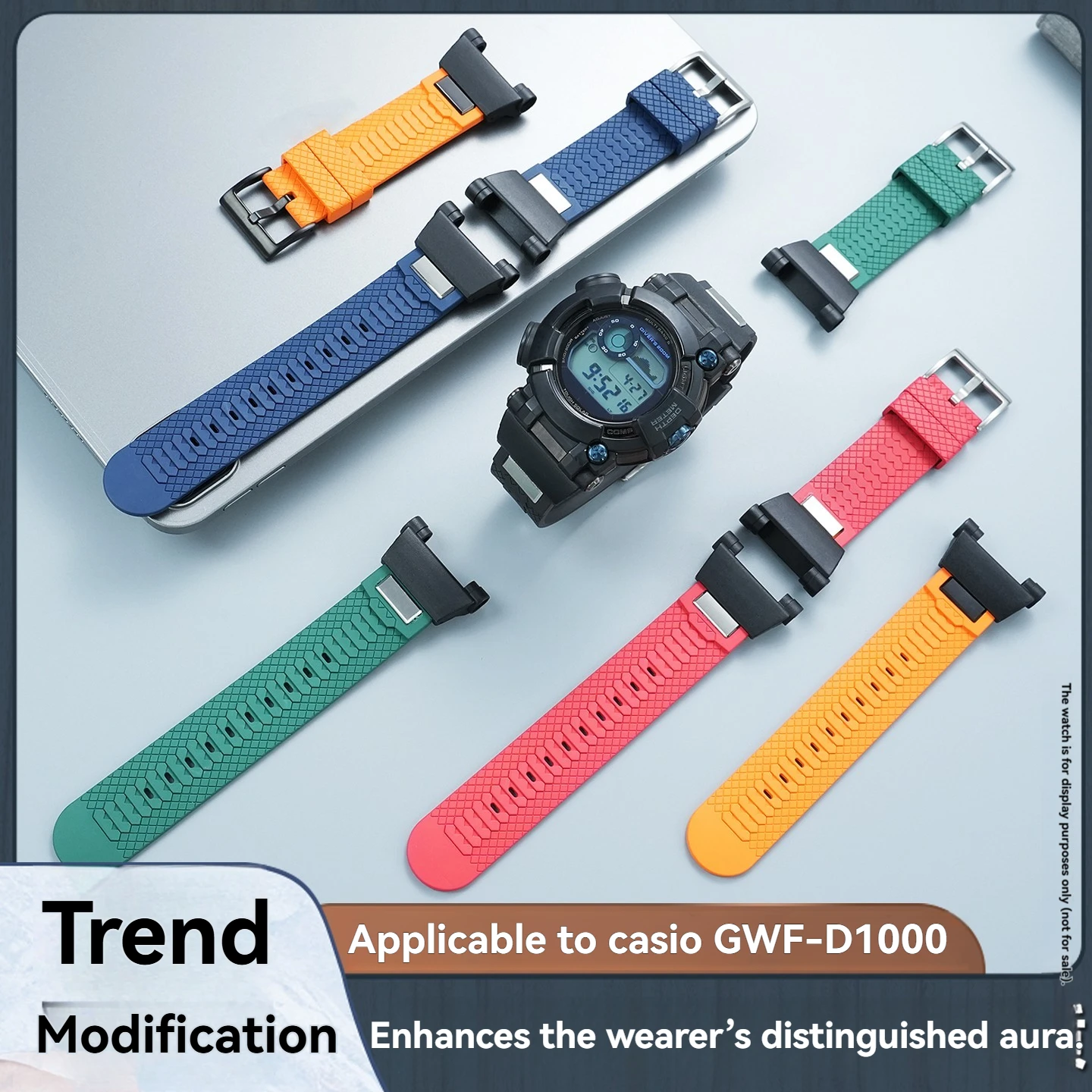 GWF-D1000 FKM watchband  suitable for CASIO Casio six-in-one 3445 GWF-D1000B modified fluorine rubber watch belt accessories