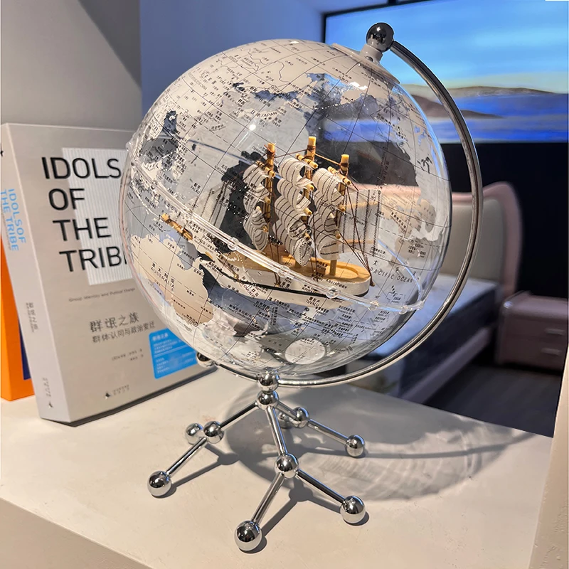 Verbessertes Segelboot-Globus-Ornament mit leichtem, luxuriösem High-End-2025, neues Geburtstagsgeschenk für Mädchen