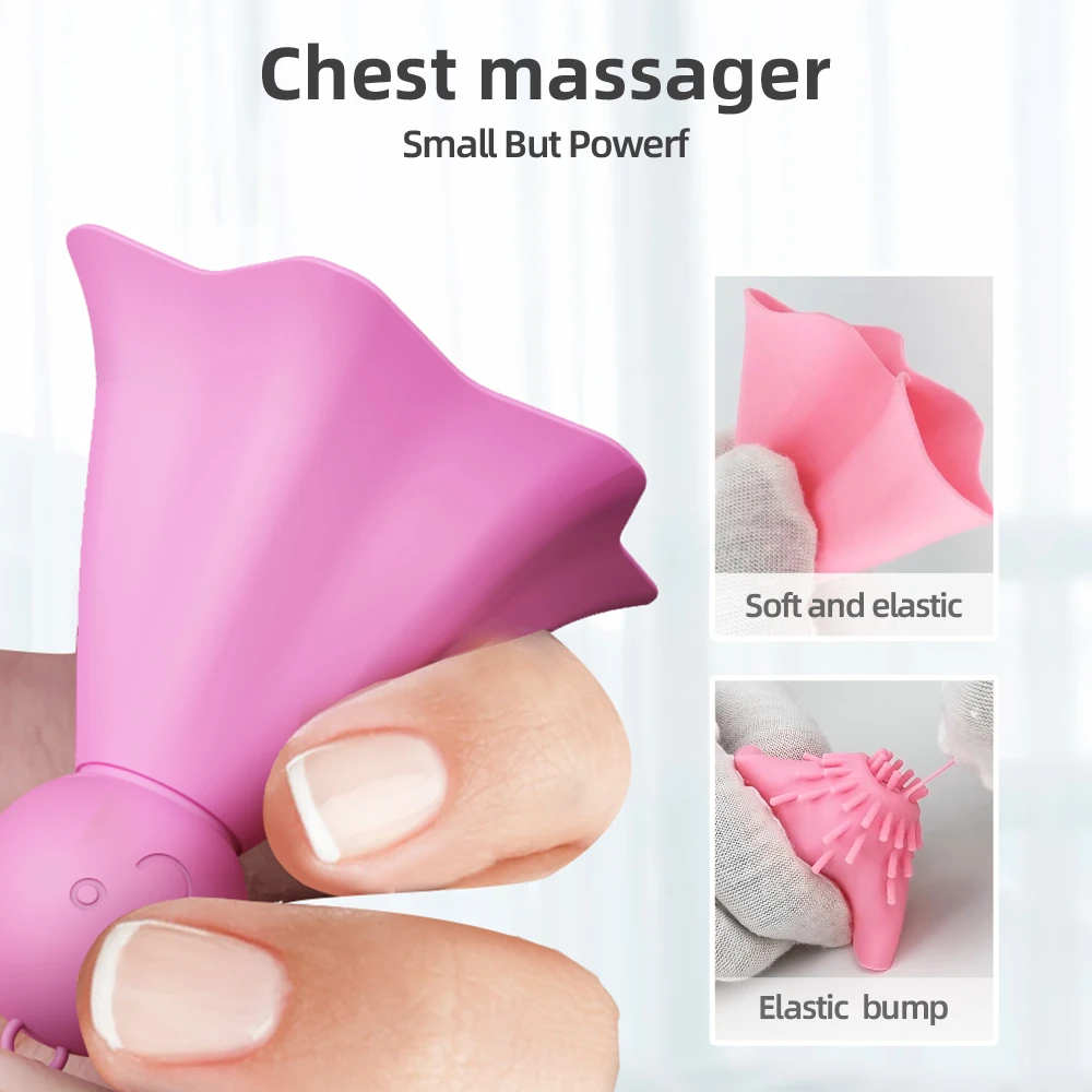 Mini Breast Vibrator 10 Mode Nipple Stimulation Licking Vibrator Breast Massage Couple Flirting Breast Sex Toys for Women Man