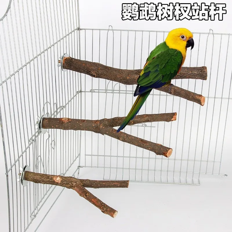 15/20/30cm Birds Accessories Bird Cage Sticks Wooden Stuff Stand Tree Branch Perches Asesorips Para Aves Vogel Stokjes