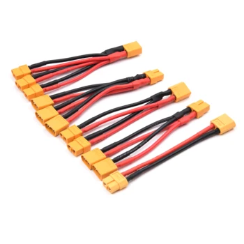 Conector de batería paralelo XT60, Cable macho/hembra, doble extensión Y divisor/Cable de silicona de 3 vías 14AWG para Motor de batería RC