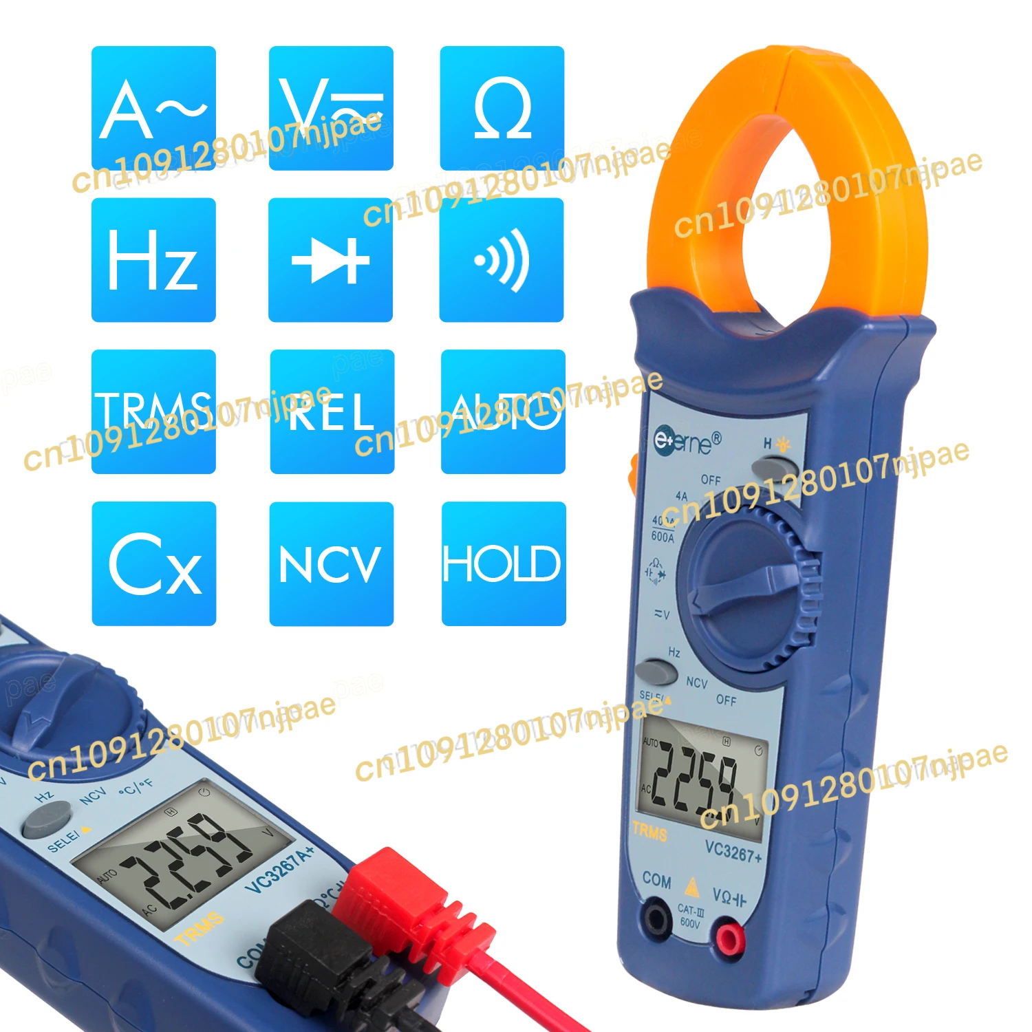 VC3267 + VC3267A + grande capacité NCV numérique AC/DC 40A-400A pince de courant testeur de fréquence de résistance à plage automatique