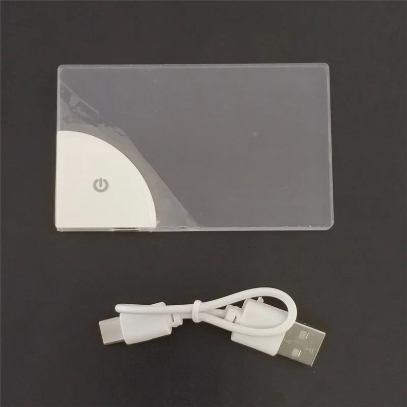 ABMF-LED 빈 아크릴 빛나는 명함 빛 투명 이름 태그 보드 남편 남자 친구를위한 DIY 선물 Dady 선물