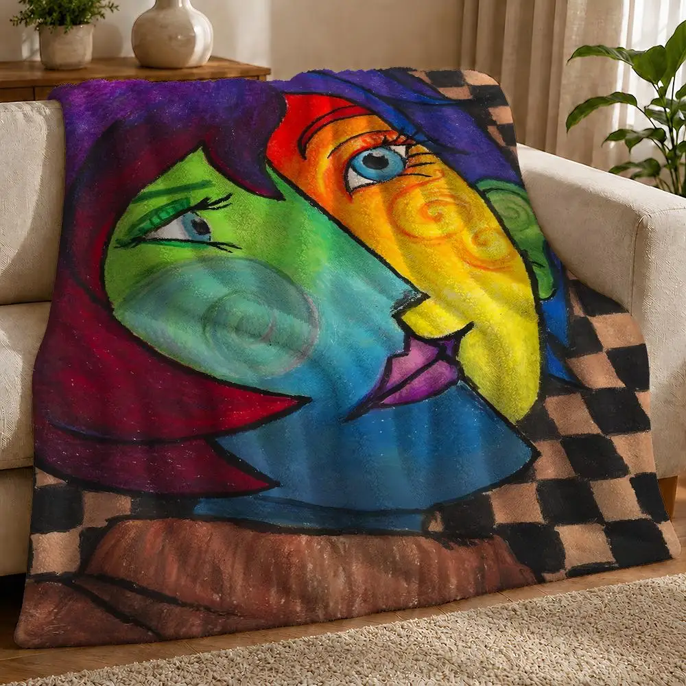 Famous Painter Pablo Picasso Throw 1pc Flannel Blanket Soft Lightweight Warm Cozy For Bedroom Sofa Bed