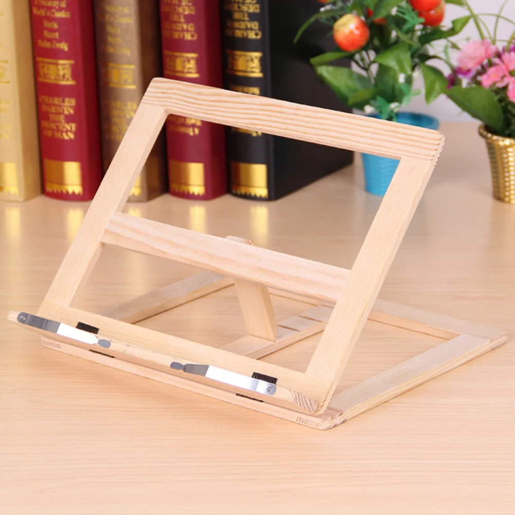 

1Pcs Foldable Wooden Reading Stand Portable Book Holder for Reading Writing Studying Multipurpose Stand for Desk Bed Travel Use