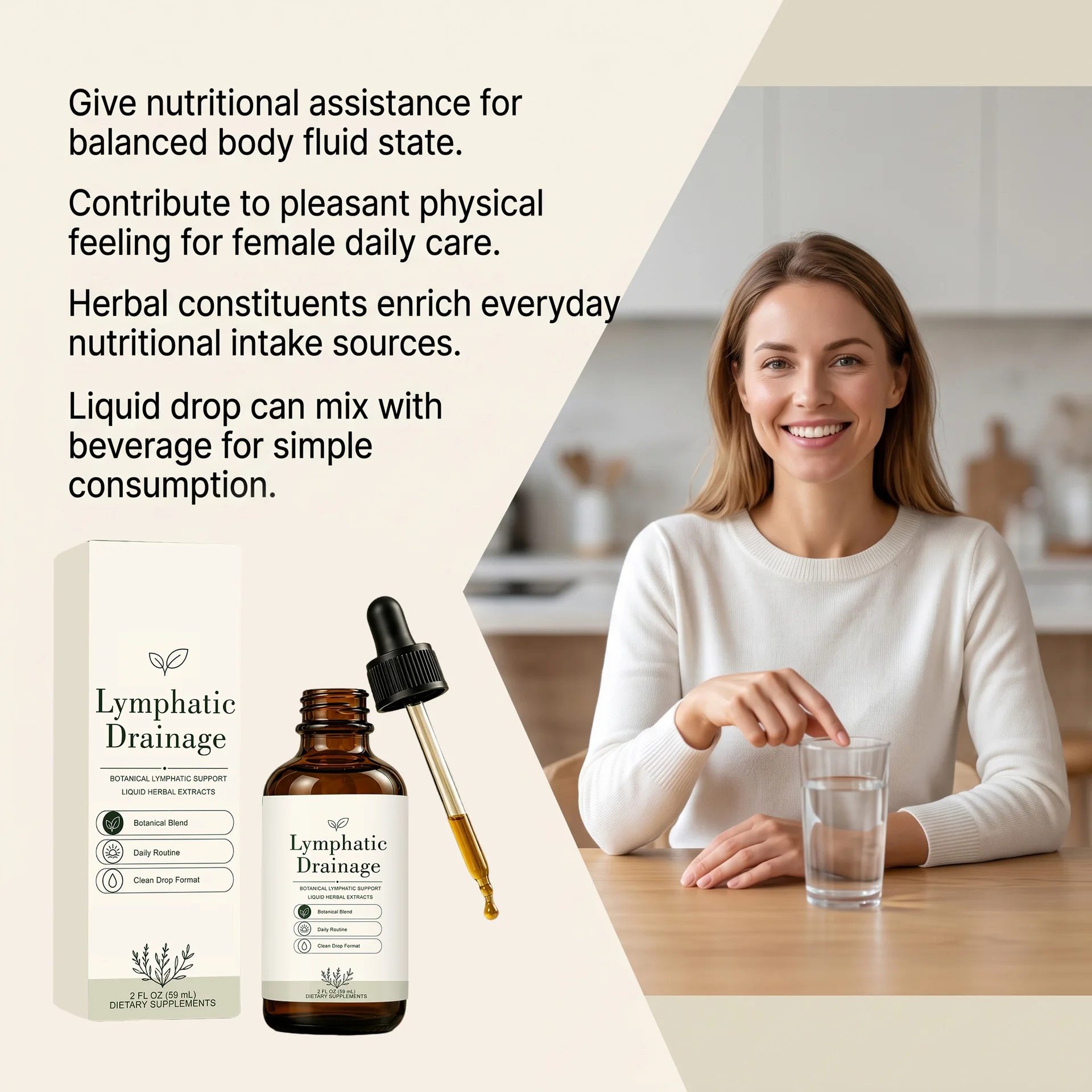 Natural Herbal Lymphatic Drainage Drops Lymph Support Detox Reduce Swelling Puffiness Wellness Liquid Tincture