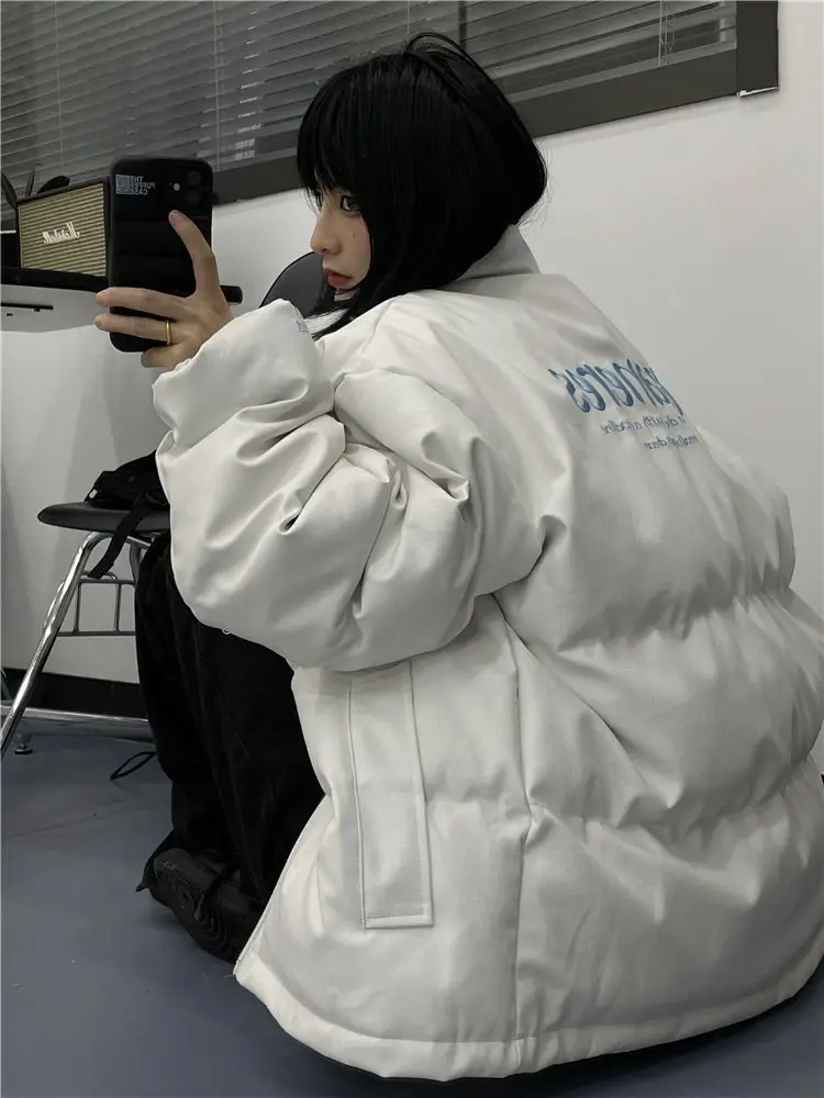 

Женская свободная куртка из искусственной кожи и хлопка, теплая, осенне-зимняя, новинка, для школы, большие размеры