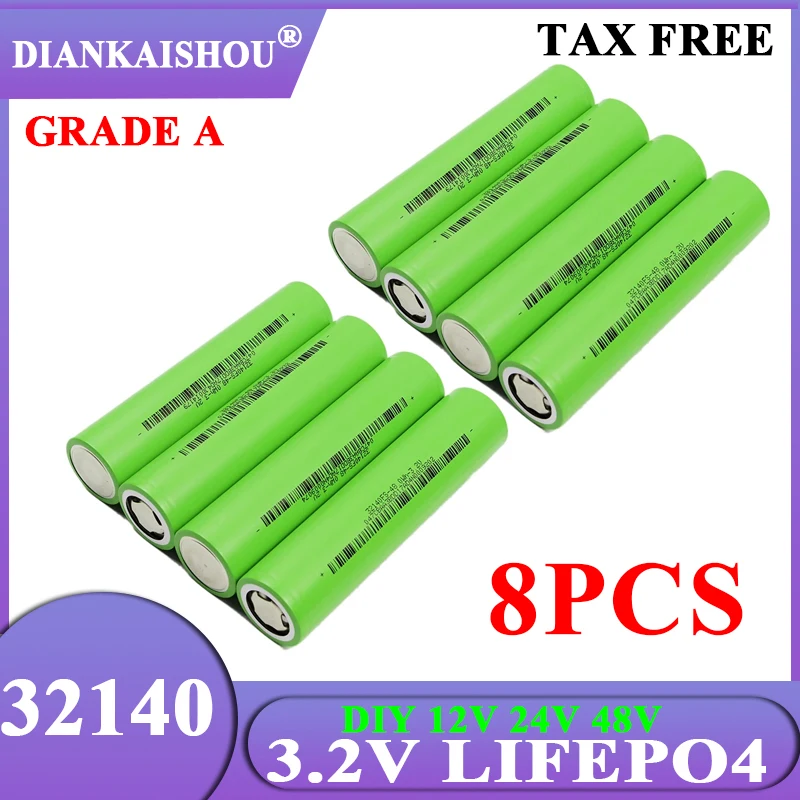 

8pcs new 3.2V 32140 15Ah lifepo4 batteries Lithium Iron Phosphate for diy 4s 8s 12v 24V 30AH ebike e-scooter power tools Battery