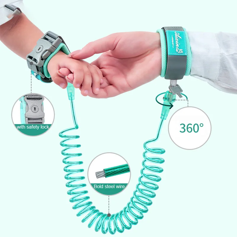 Anti Lost Wrist Link Baby Safety Kid Anti Lost Bracelet Outdoor Walking Anti-lost  Wristband Toddler Safety Leash with Key Lock