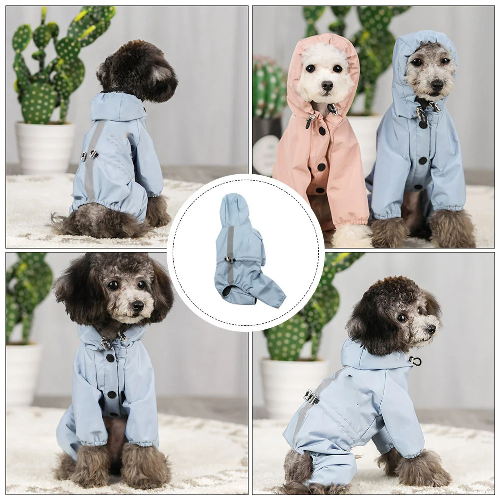 1 قطعة معطف واق من المطر الكلب العملي الحيوانات الأليفة ملابس ضد المطر مقاوم للماء تنفس هوديي للكلاب الصغيرة والقطط معدات المطر الأنيقة
