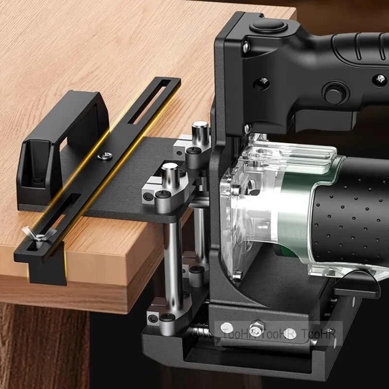 

NEW 2 In 1 Invisible Fastener Opening Punching Locator Woodworking Trimming Slotting Bracket Cabinet Board Side Hole Fixture