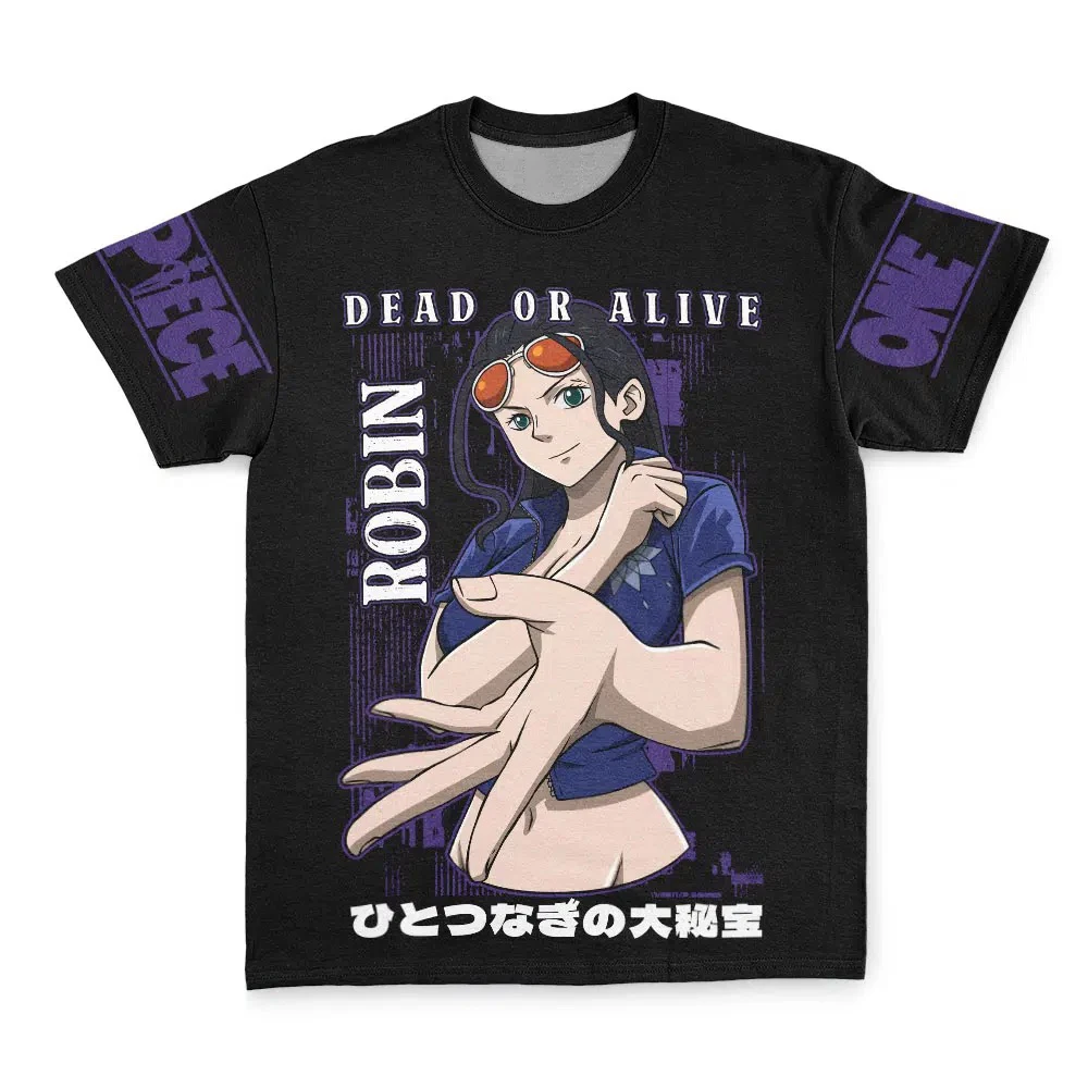 T-shirt Bandai «Devil Child» Nico Robin Dead or Alive One Piece Anime pour adultes et enfants, streetwear, été, séchage rapide, doux et léger
