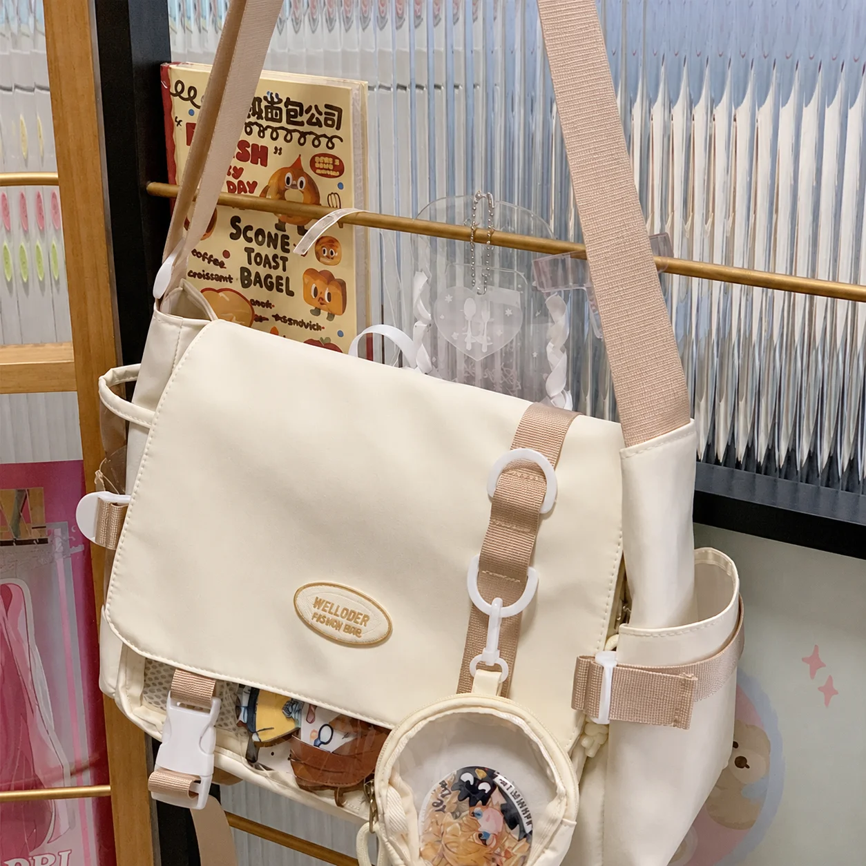 Transparent Ita Messenger Bag Waterproof Ita Display Bag Transparent Crossbody Bag Color Blocking For Daily Use Daily Essentials