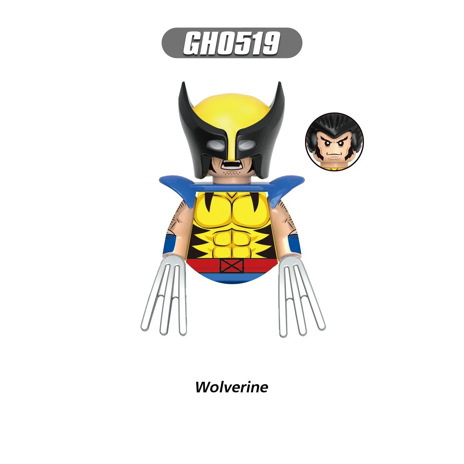 Marvel X-Men's Building Blocks Toy, Wolverine Montado Action Figure, Filme Clássico, Presentes de Festa Infantil, Brinquedos Quentes, Novo, 97, 2024