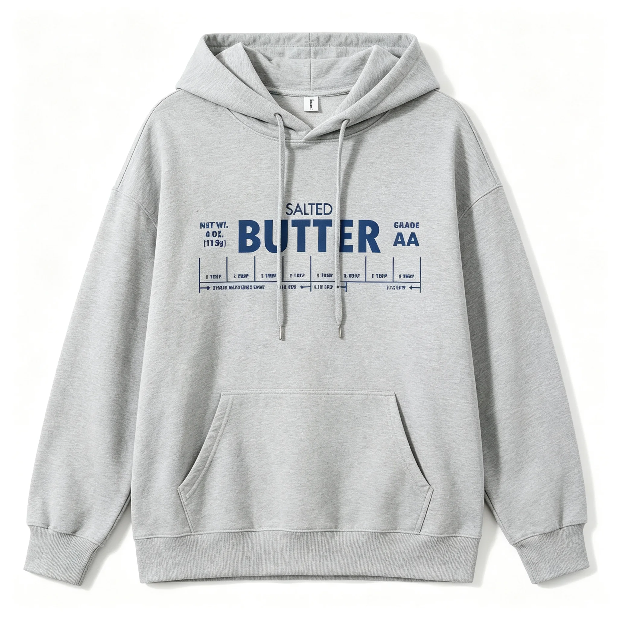 Women Oversized Hoodie Salted Butter Letter Graphic Pullover Korean Casual Hooded Sweatshirt Vintage Long Sleeve Top With Pocket