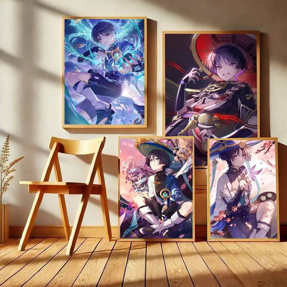 Genshin Impact Wanderer Balladeer Game Poster Art With Prints Home Bedroom Living Room Decoration Gift