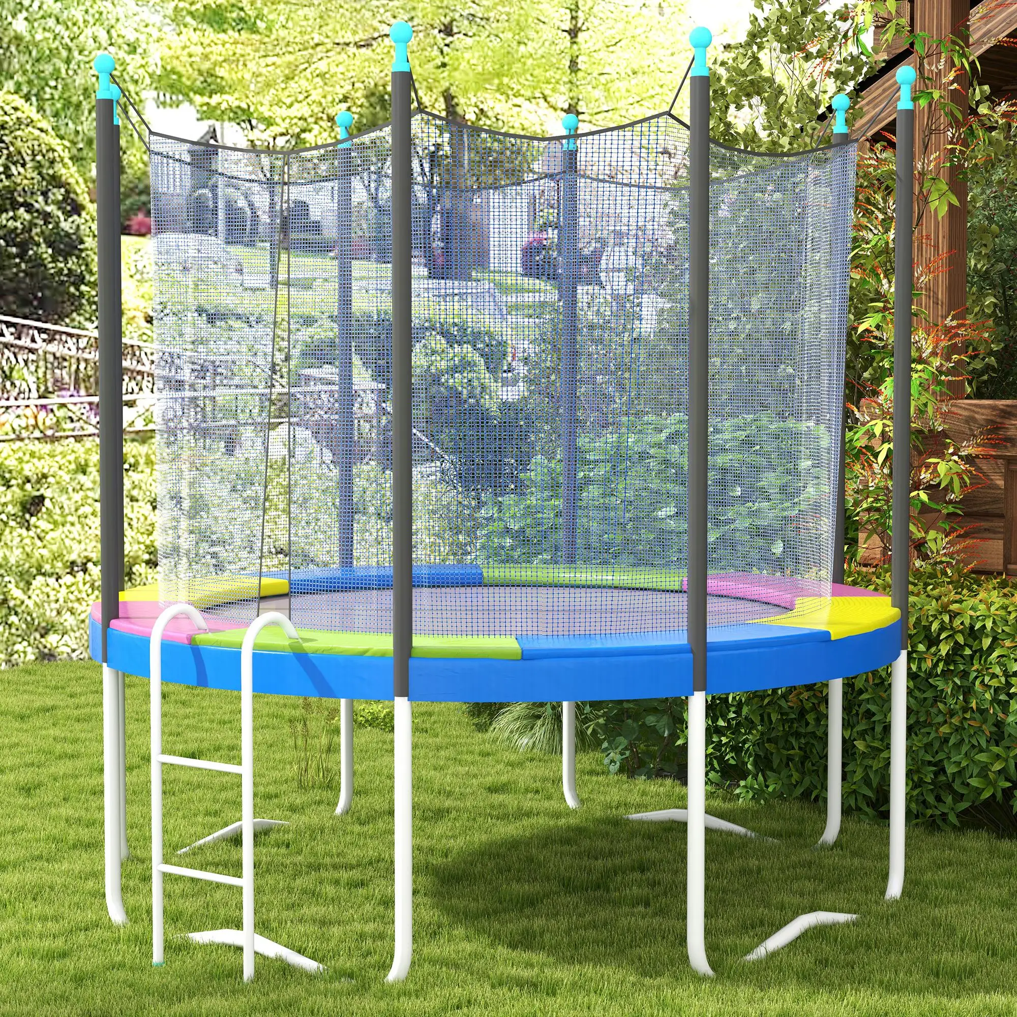SPORTNOW 8FT Trampoline Pad Spring Cover, Waterproof, Multi-Colored