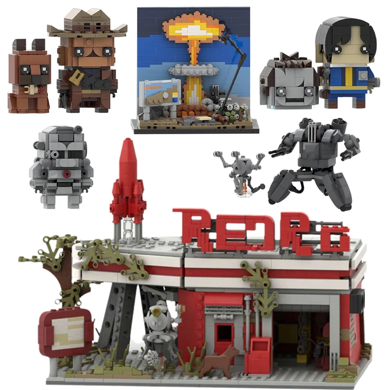 

Фильм Сцена Красная Ракета Грузовик Парковочная Станция Строительный Блок MOC Ядерная Война Игра Выживание Удобный Монстр Робот Модель Детская Игрушка Подарок